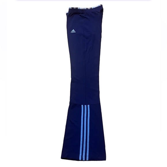 adidas Pants - Adidas Y2K flared wide leg legging blue pant size small